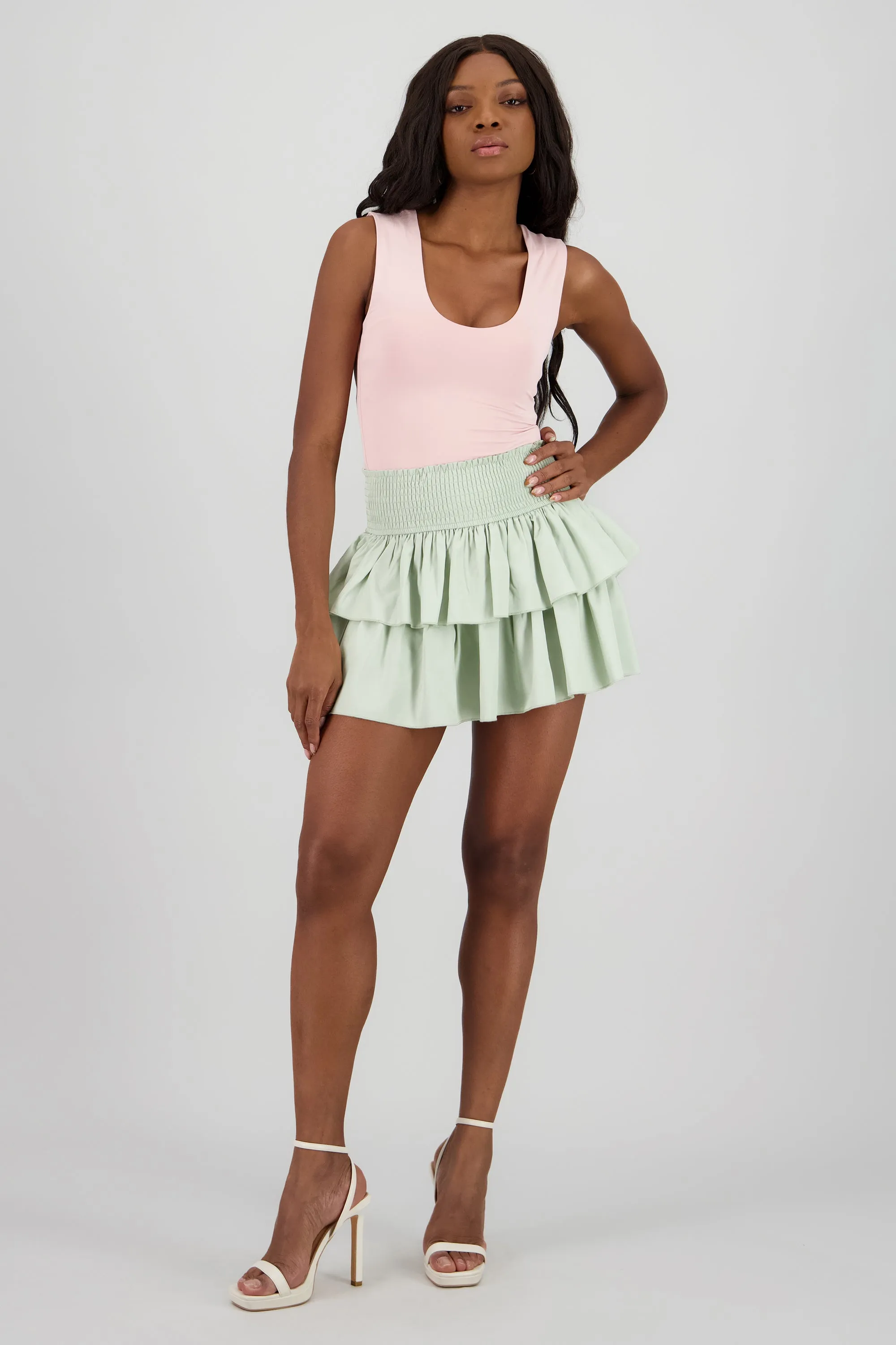 Mini falda olanes smock sold by Shasa