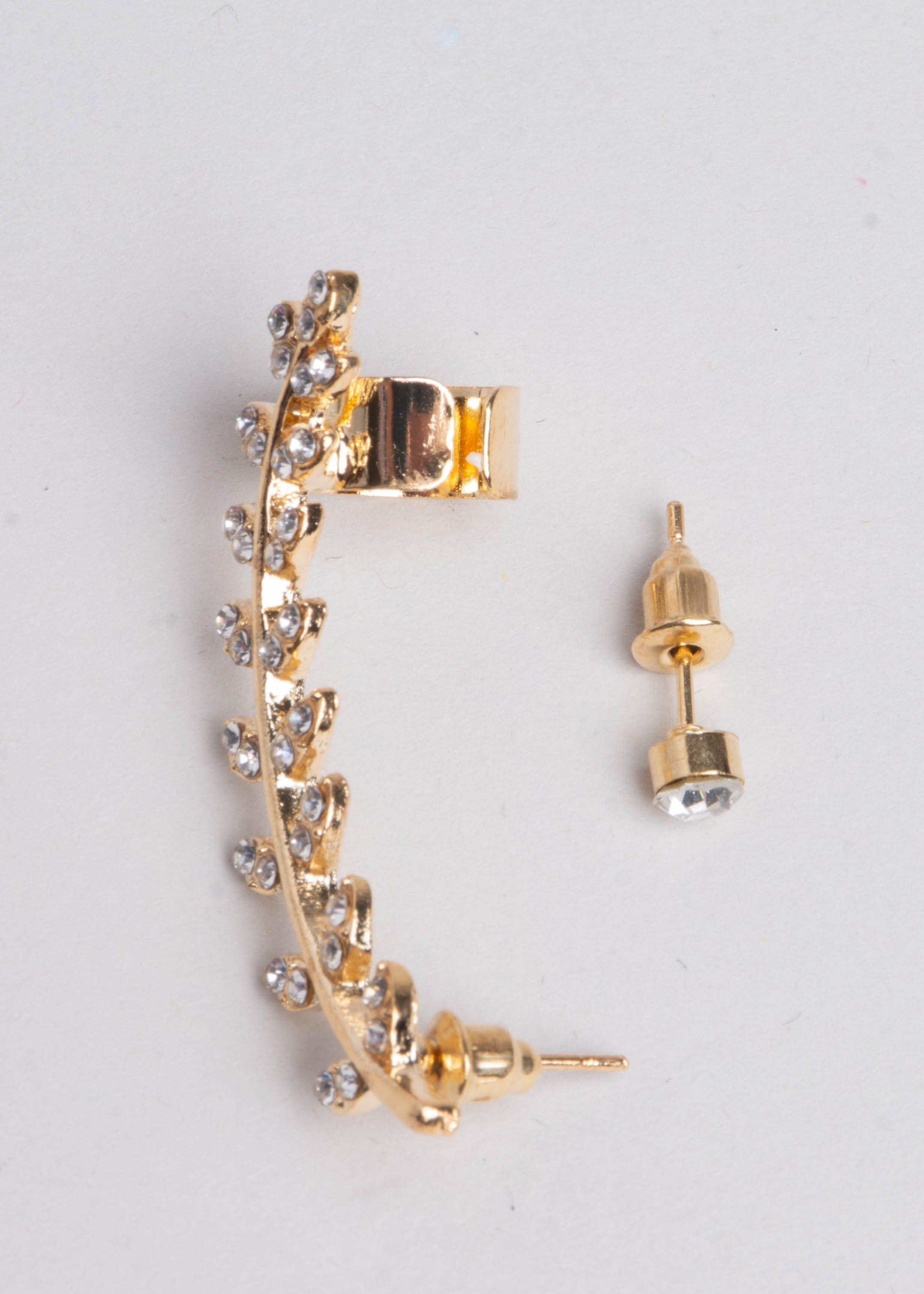 Set 2 piezas earcuff hojas brillos sold by Shasa