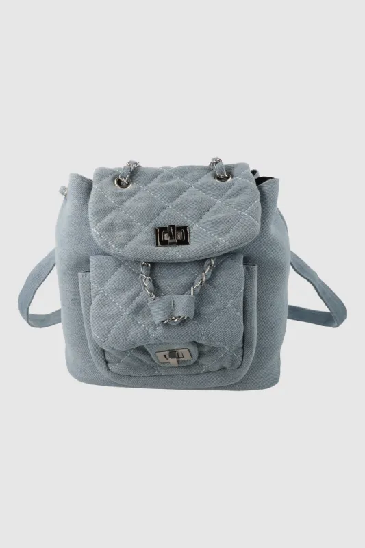 Backpack capitonada denim sold by Shasa