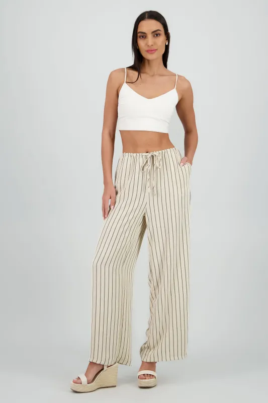 Pantalon fluido con jareta rayas sold by Shasa