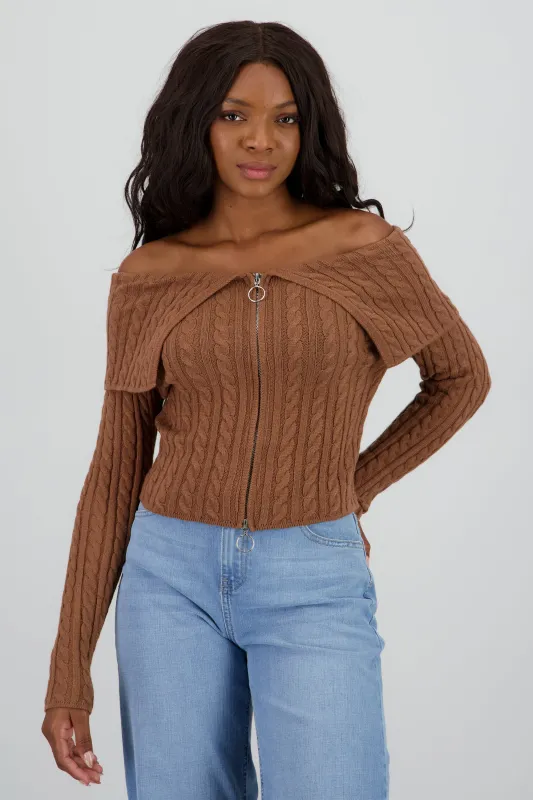 Cardigan hombros caidos sueter sold by Shasa