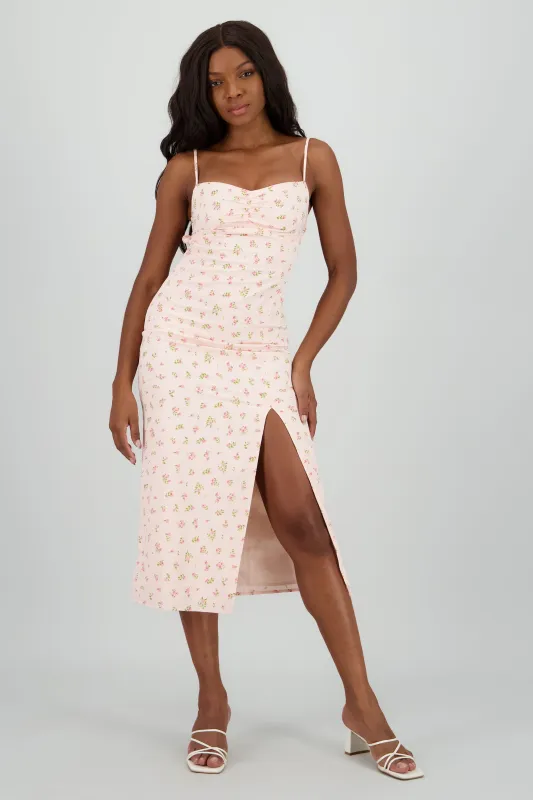 Vestido con detalle y estampado de flores sold by Shasa