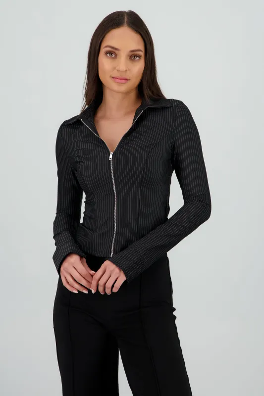 Camisa rayas con cierre sold by Shasa