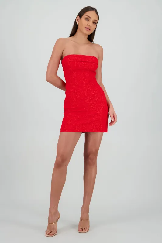 Vestido bandeau estampado textura sold by Shasa