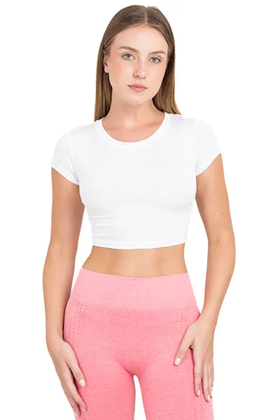 Top crop manga corta lisa sold by Shasa