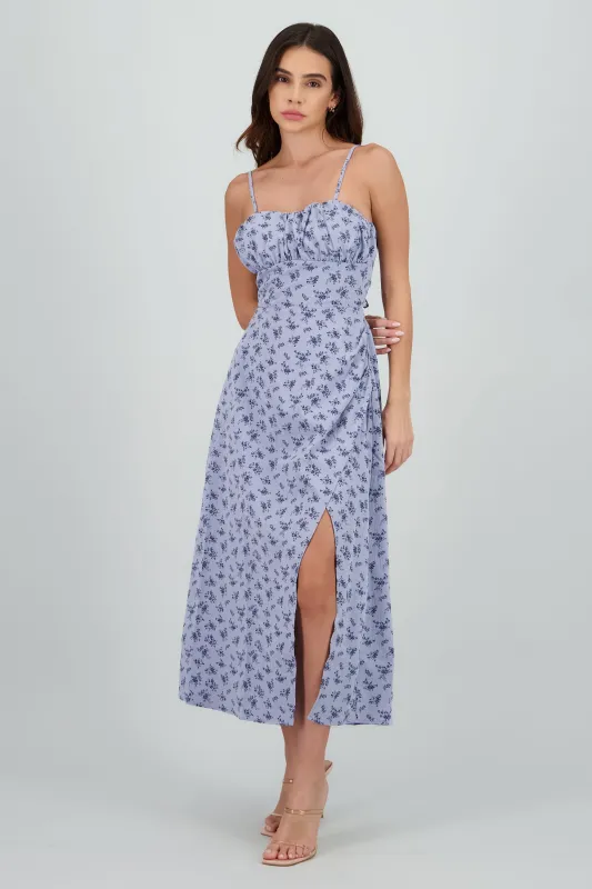 Vestido midi flores con abertura sold by Shasa