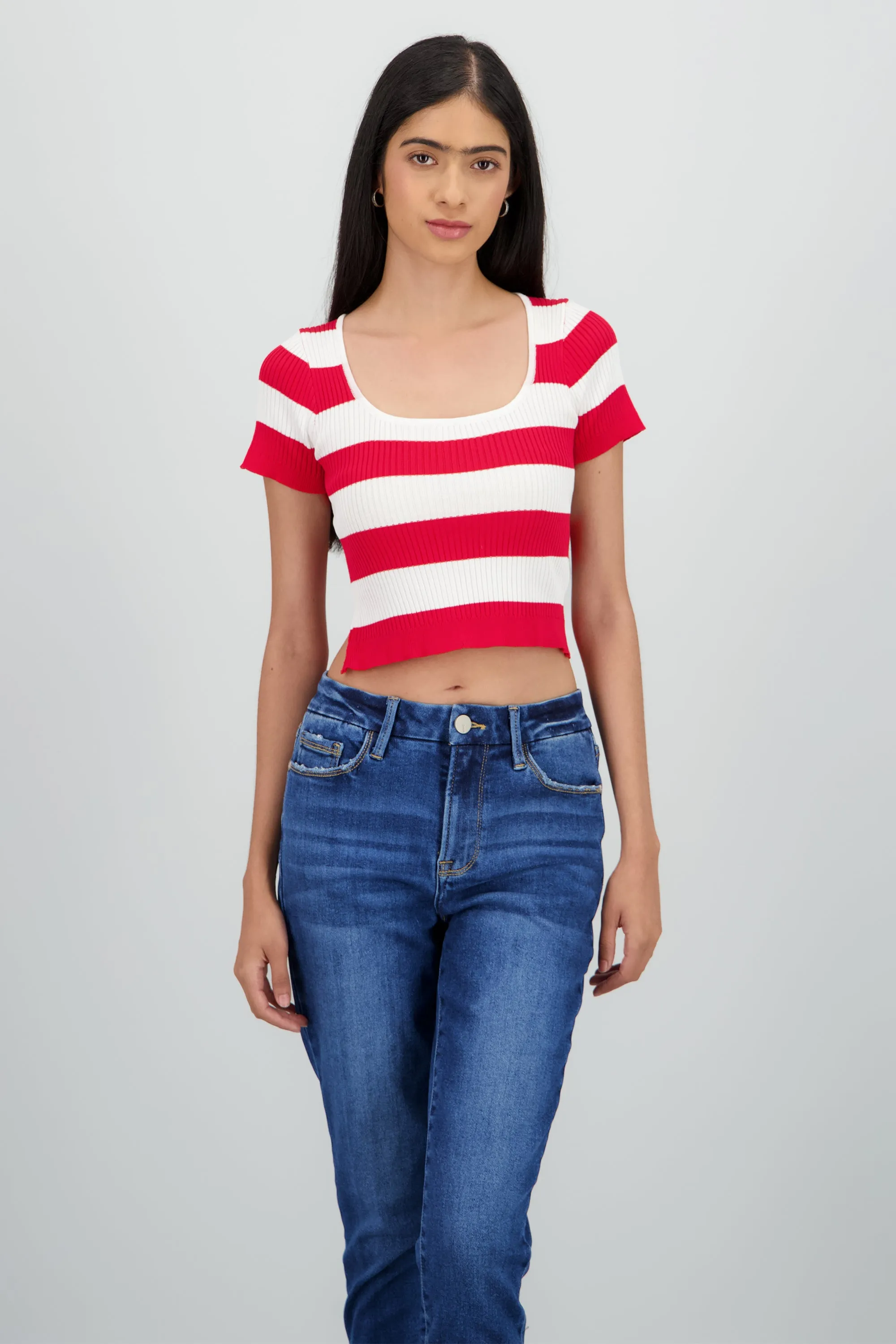 Top tejido rayas manga corta sold by Shasa