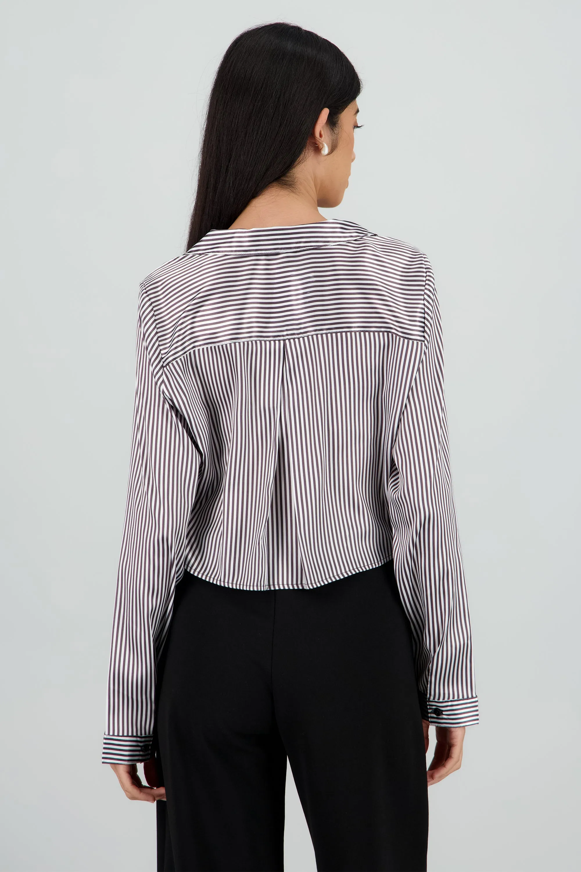 Camisa crop manga larga satinada sold by Shasa product image thumbnail 4
