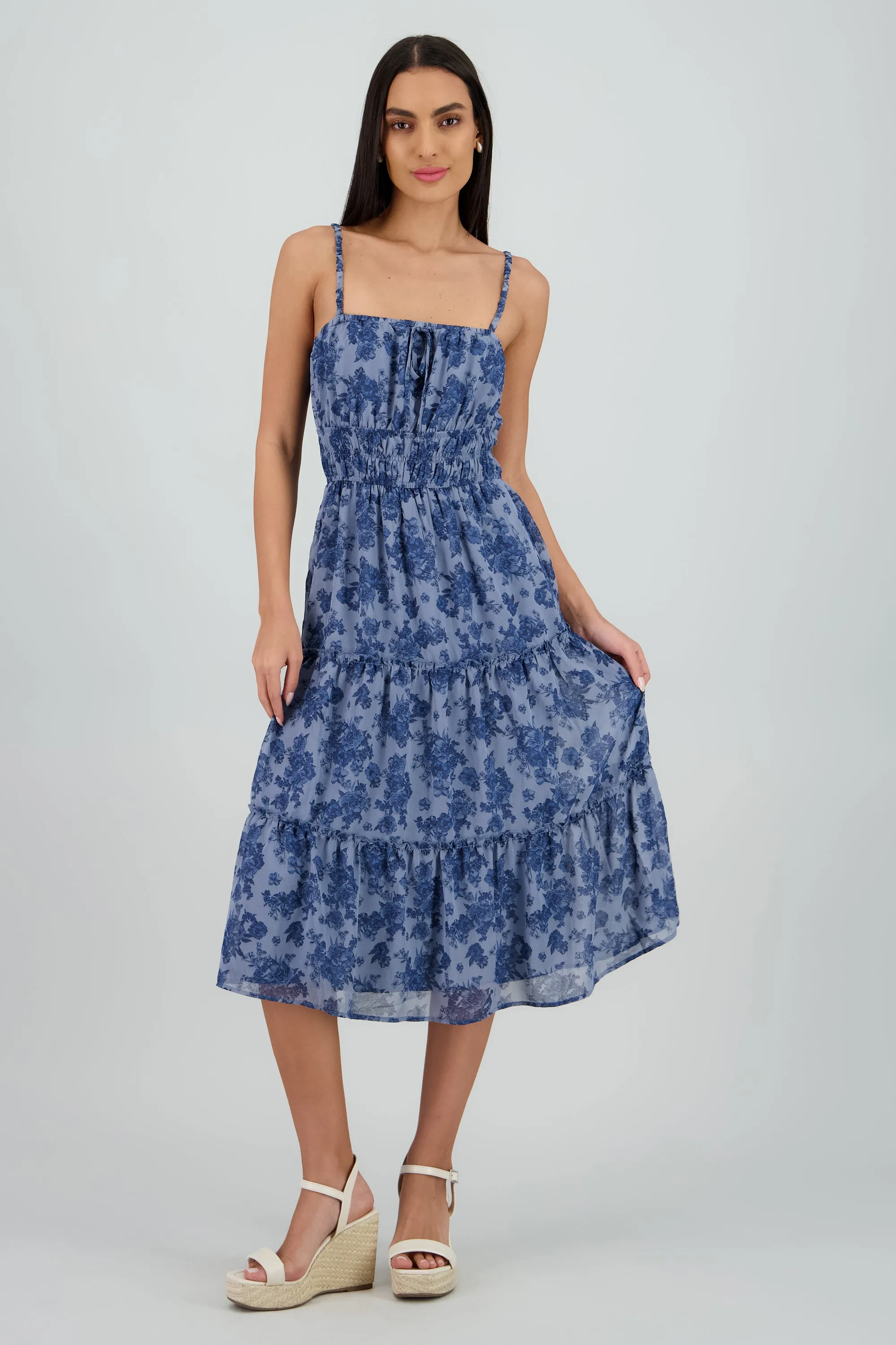 Vestido maxi tirantes detalle frunce sold by Shasa