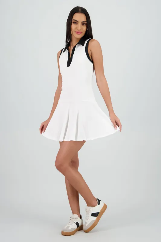 Vestido mini skater con polo contraste sold by Shasa