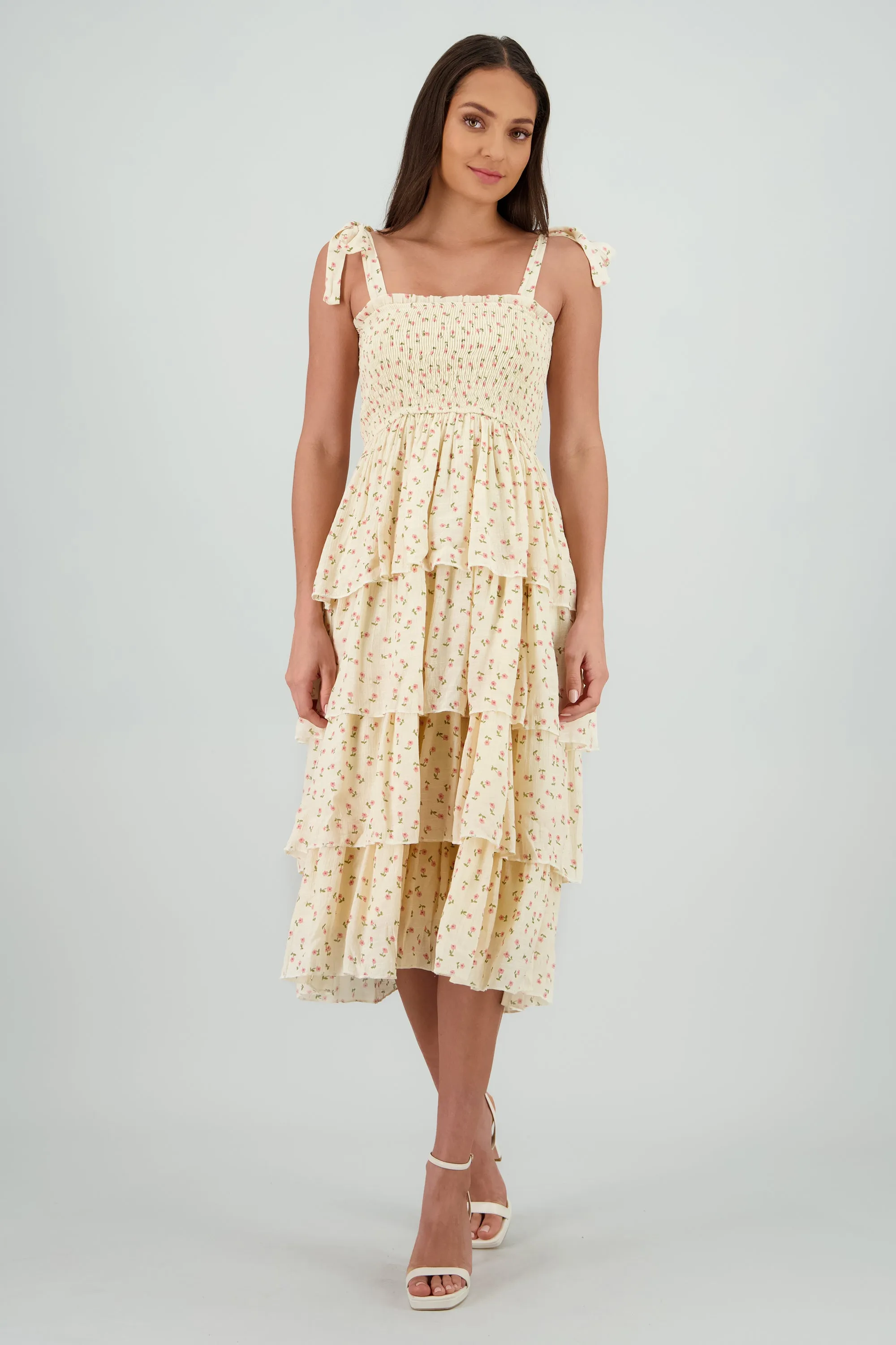 Vestido maxi capas flores sold by Shasa product image thumbnail 2