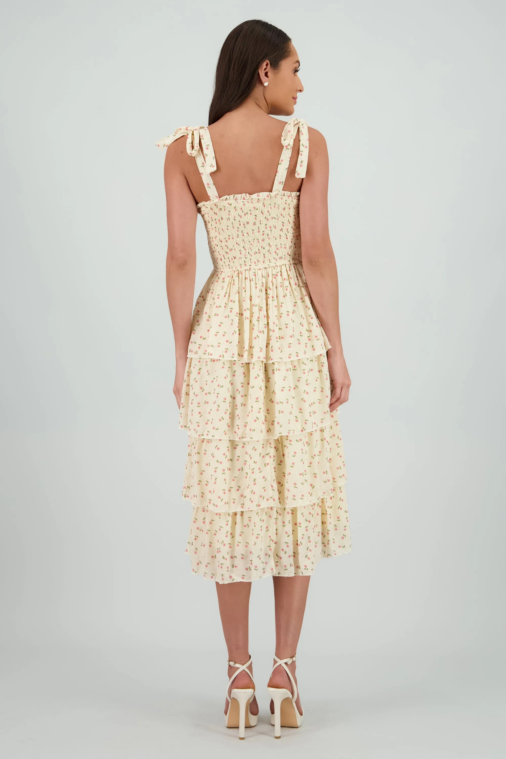 Vestido maxi capas flores sold by Shasa product image thumbnail 4