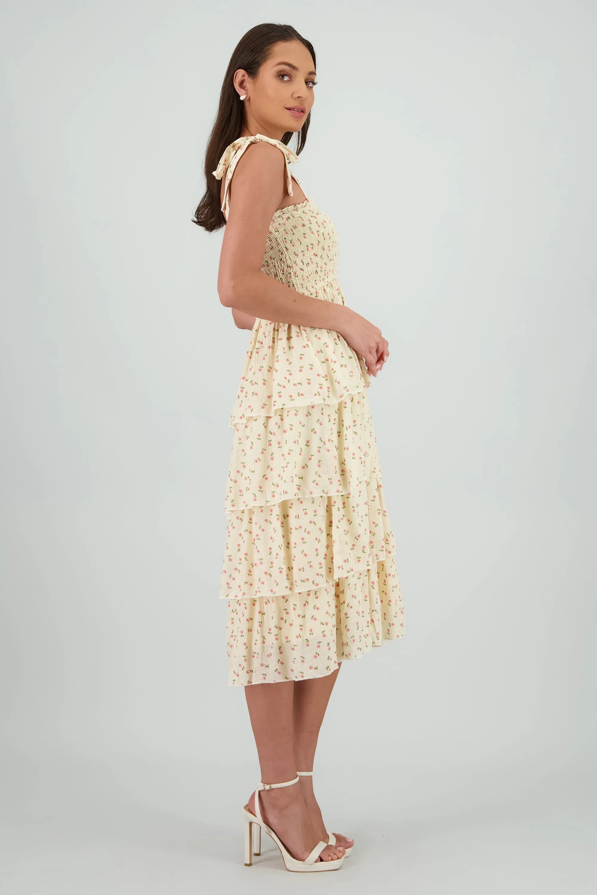 Vestido maxi capas flores sold by Shasa product image thumbnail 3