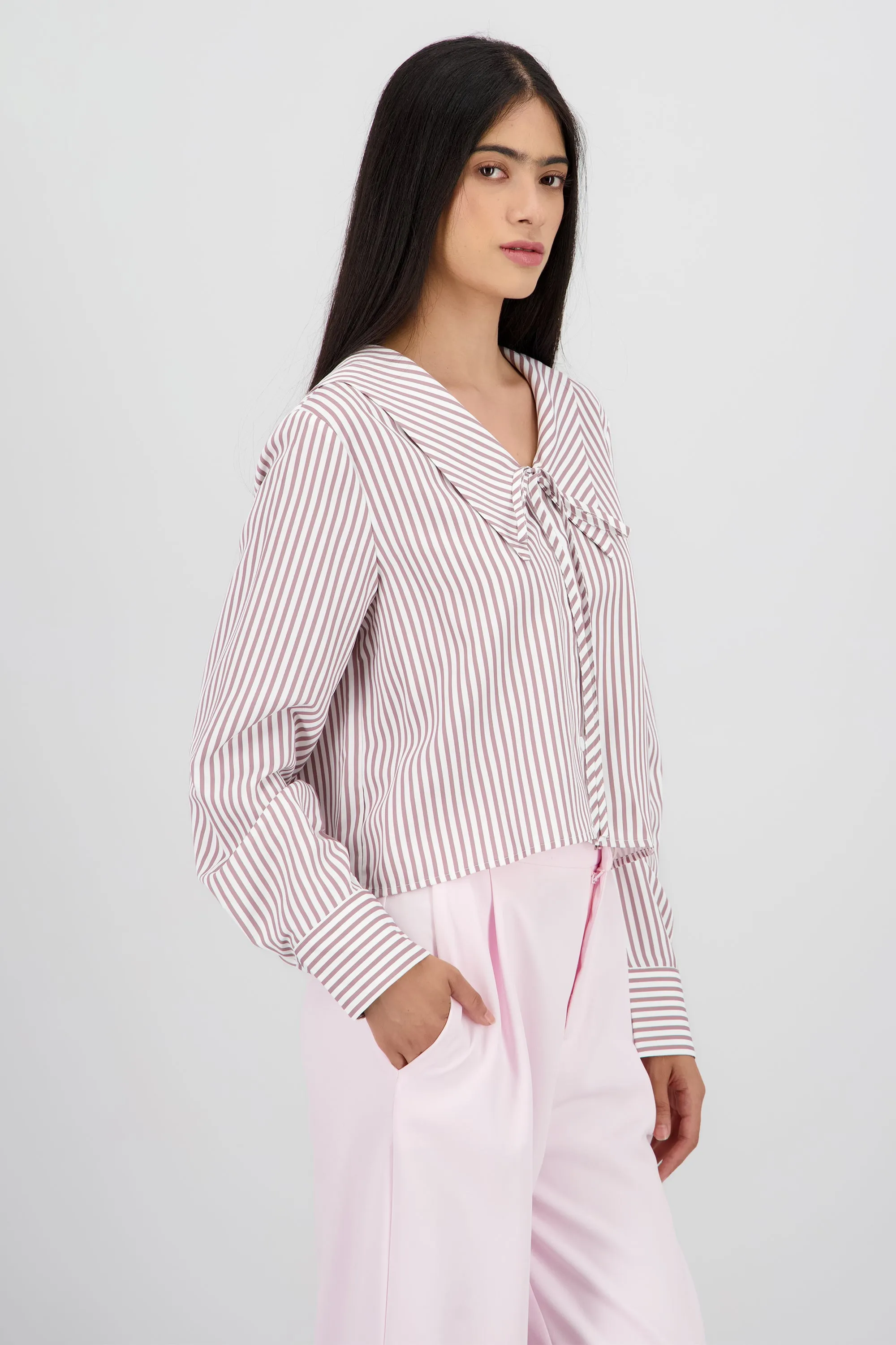 Blusa cuello bobo estampado rallas sold by Shasa product image thumbnail 3