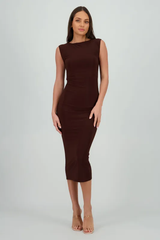 Vestido drapeado sin mangas sold by Shasa