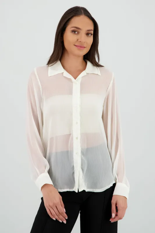 Camisa con transparencia oversized sold by Shasa