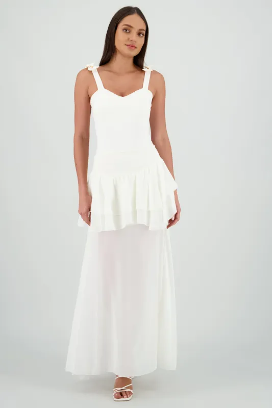 Falda maxi doble olan chifon sold by Shasa