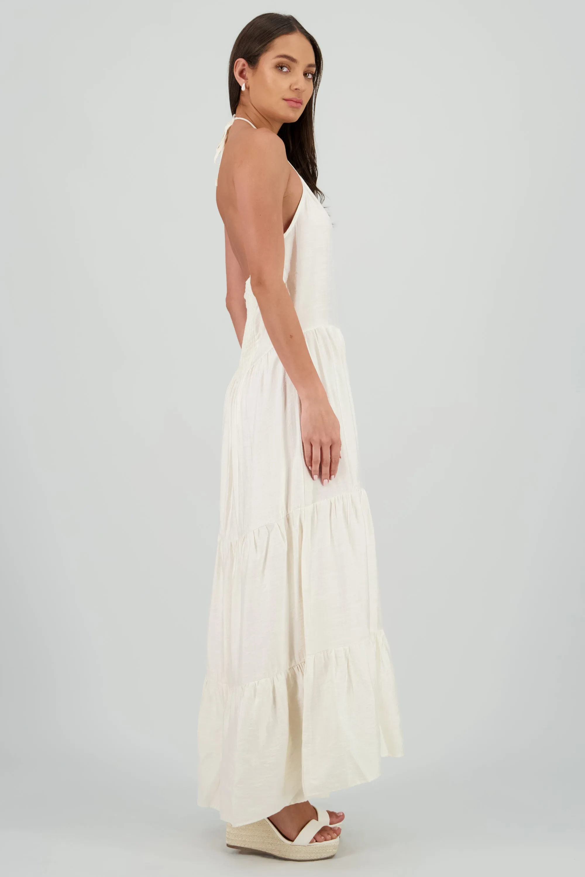 Vestido maxi halter con olanes sold by Shasa product image thumbnail 3