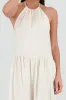 Vestido maxi halter con olanes sold by Shasa