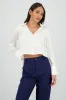 Camisa crop satinada manga larga sold by Shasa