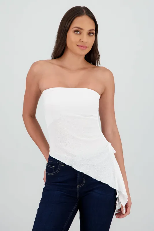 Top asimetrico textura sold by Shasa