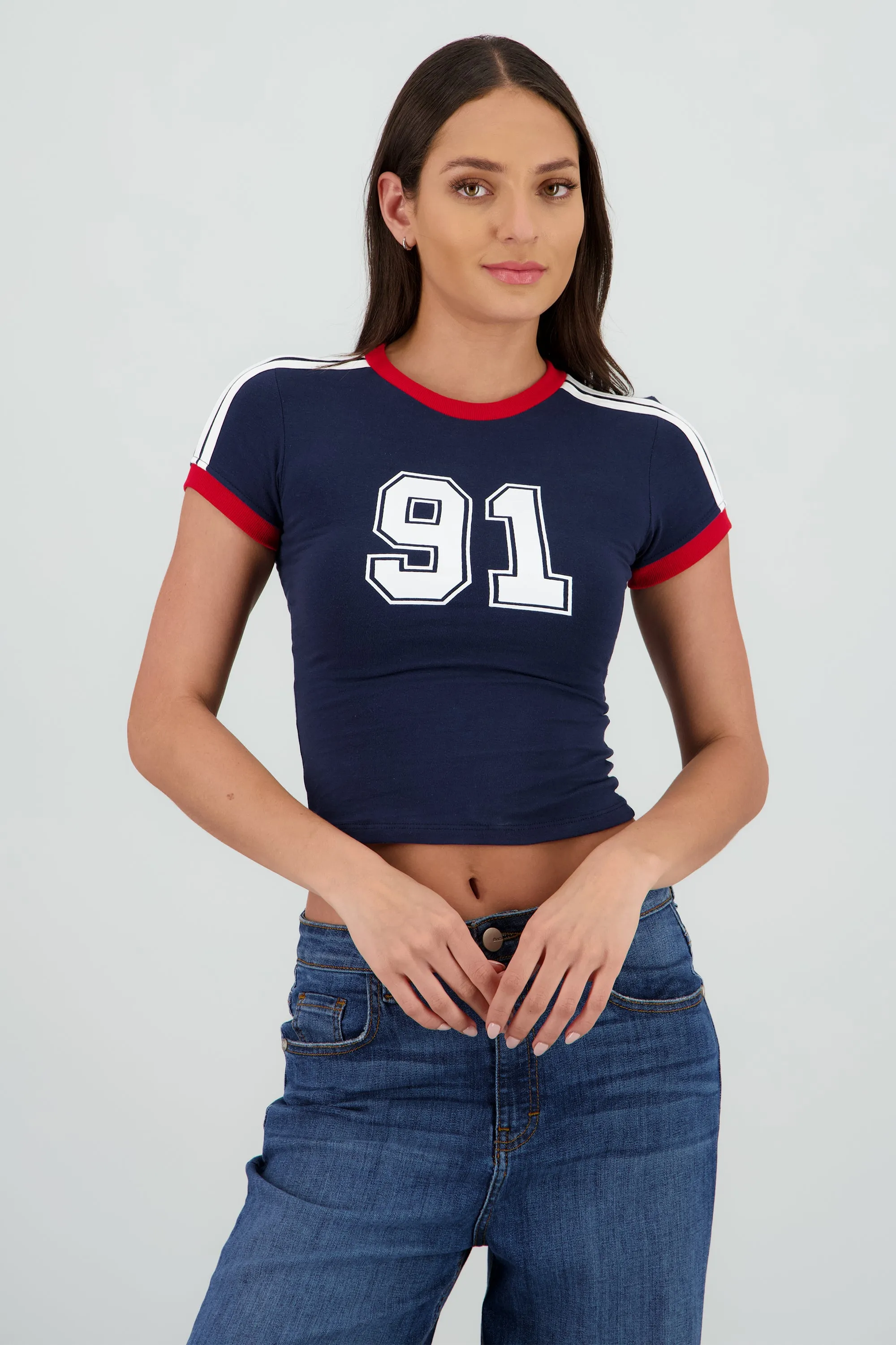 Top estampado con rayas sold by Shasa