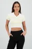 Top tejido cuello polo rayas sold by Shasa