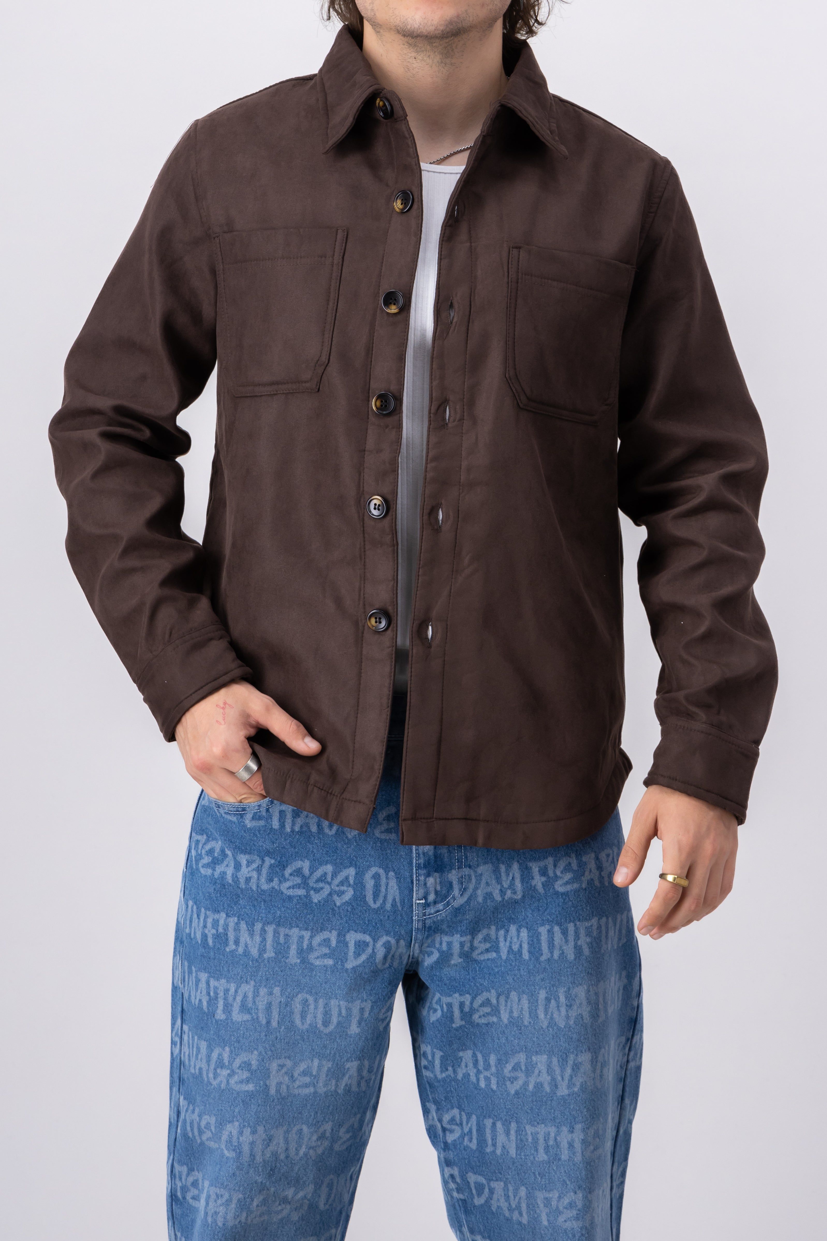 Sobrecamisa suede botones sold by Shasa