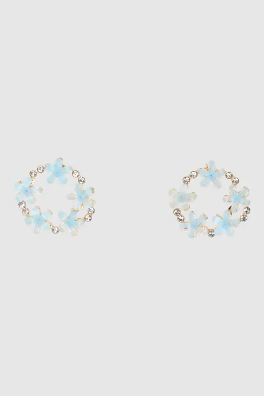 Aretes de flores en círculo de color sold by Shasa