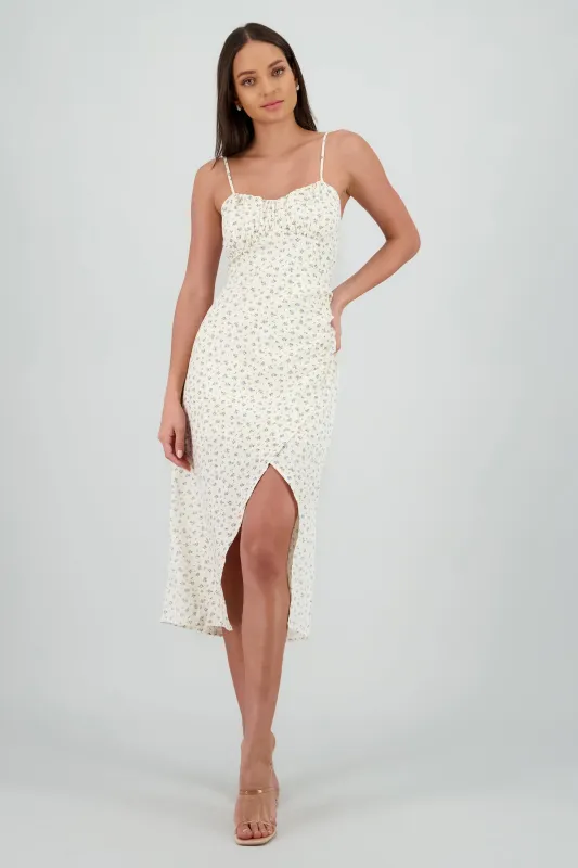 Vestido tirantes bordado flores sold by Shasa