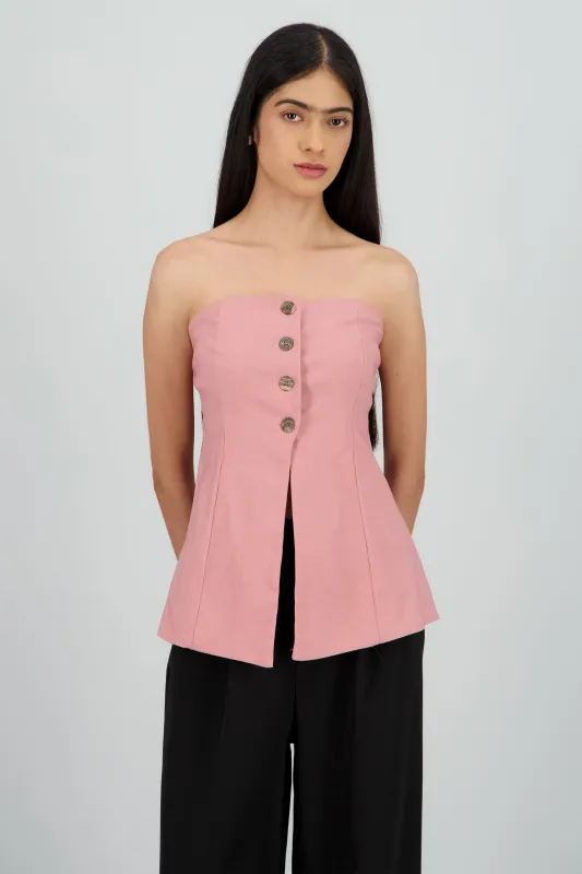 Top strapless detalle botones sold by Shasa