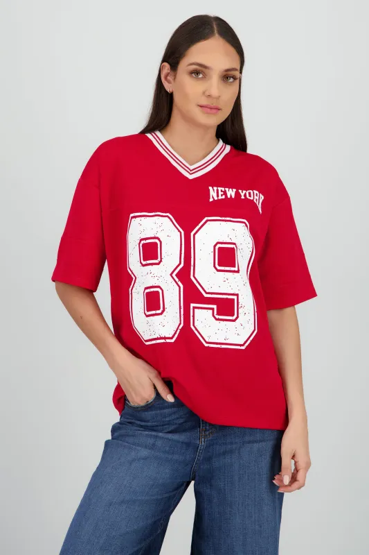 Playera oversize estampado numero sold by Shasa