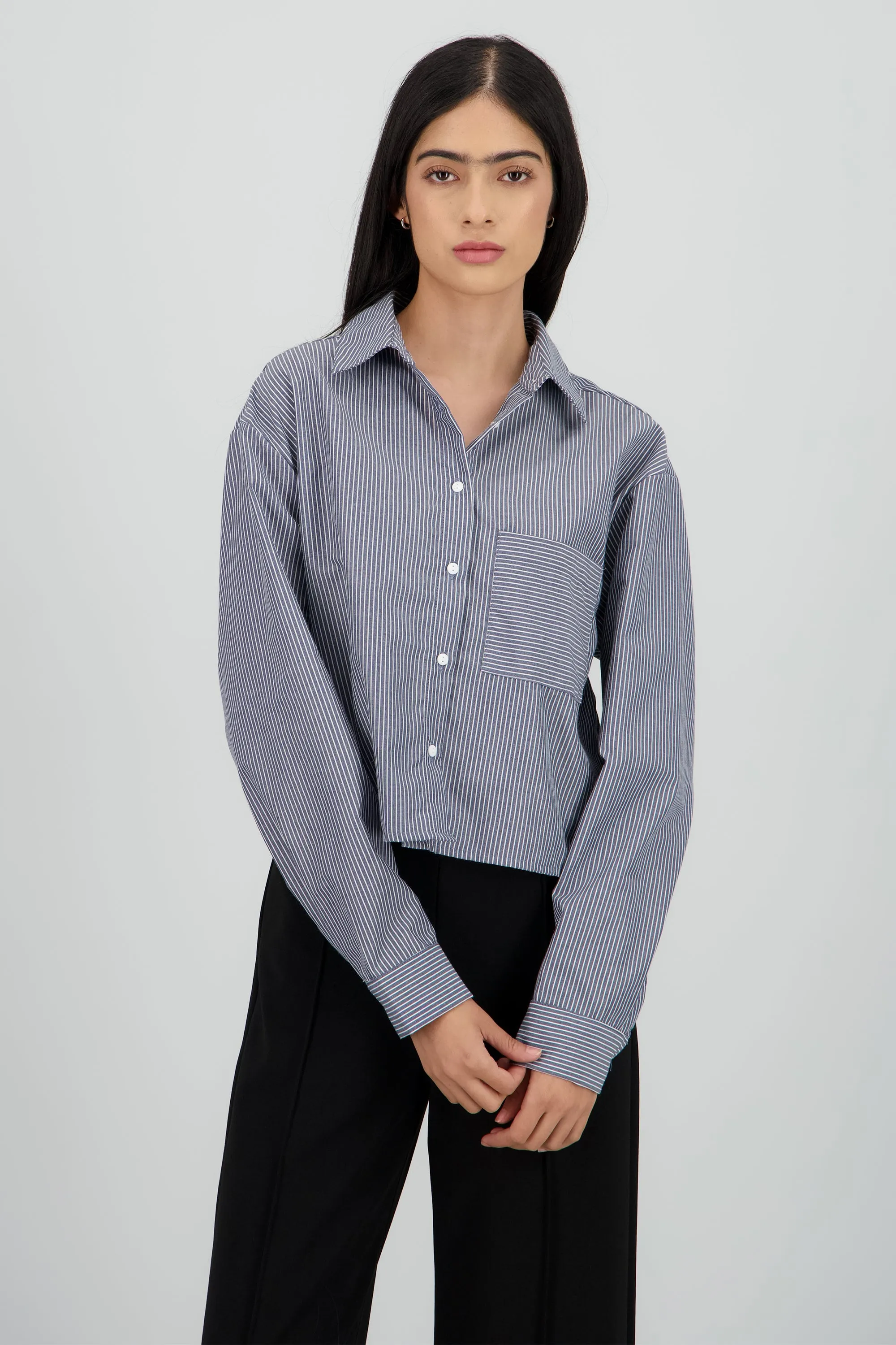Camisa crop manga larga con rayas sold by Shasa product image thumbnail 2