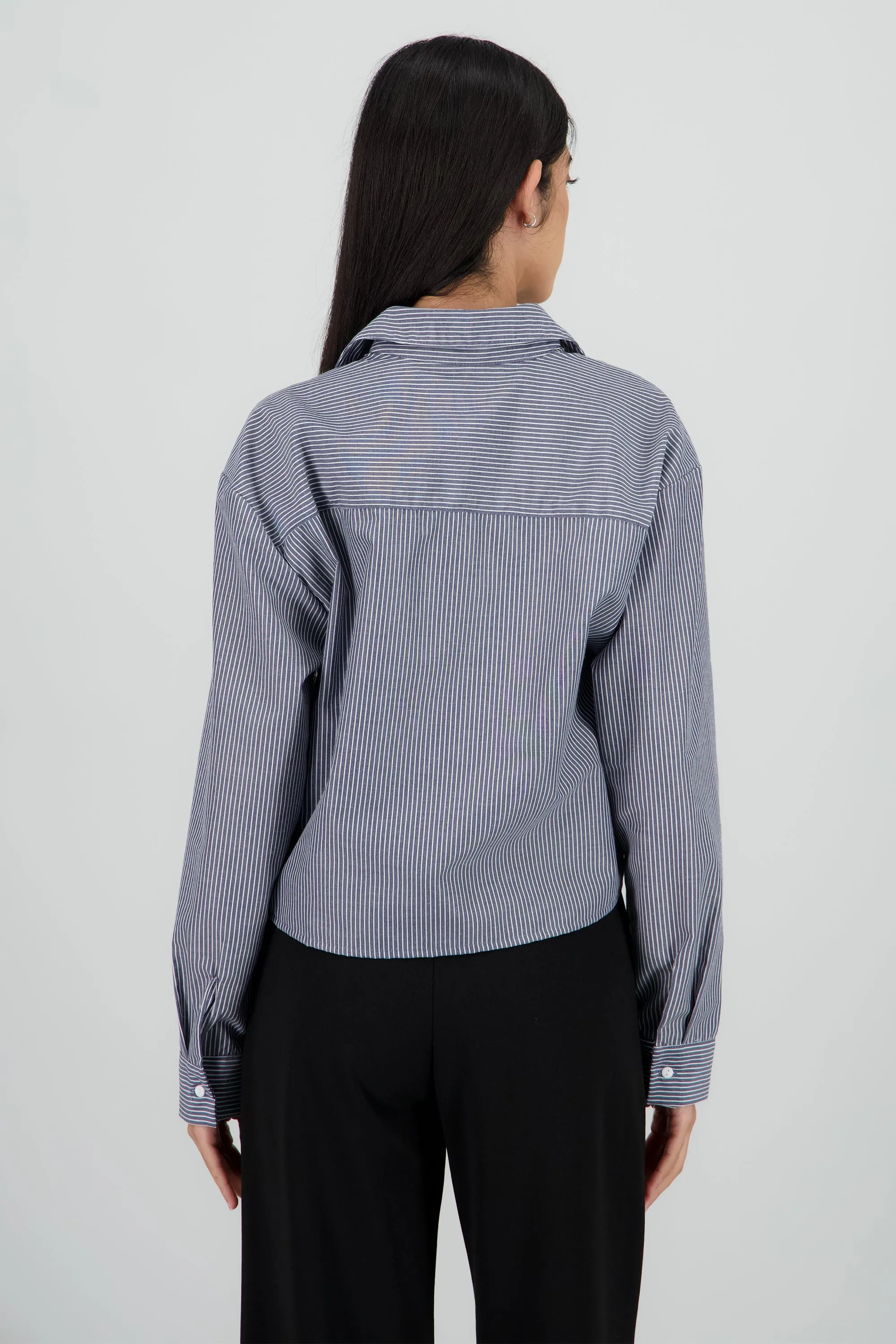 Camisa crop manga larga con rayas sold by Shasa product image thumbnail 4