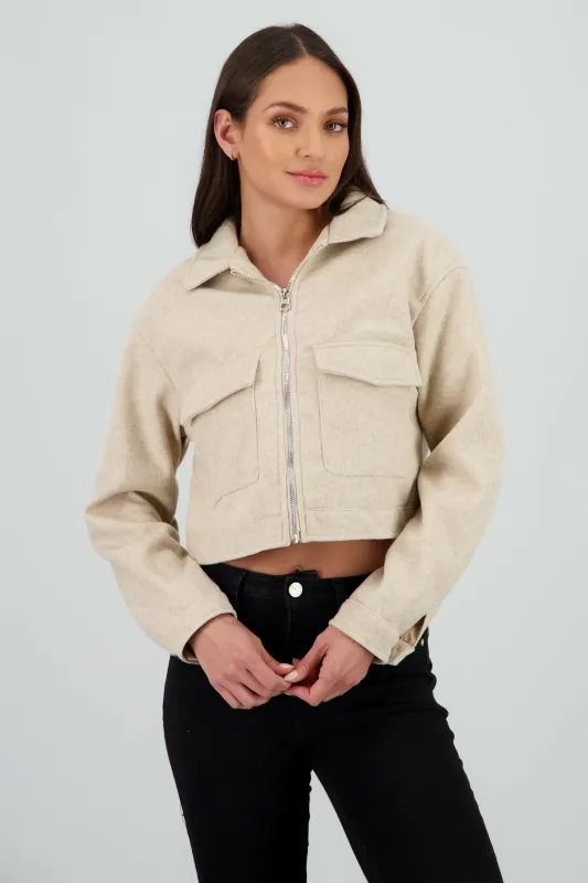 Chamarra con cierre det bolsas sold by Shasa