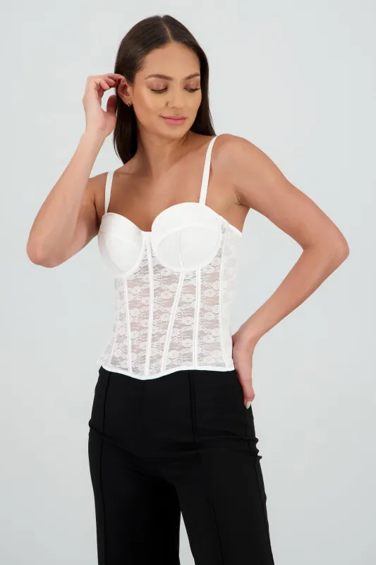 Corset copas encaje liso sold by Shasa