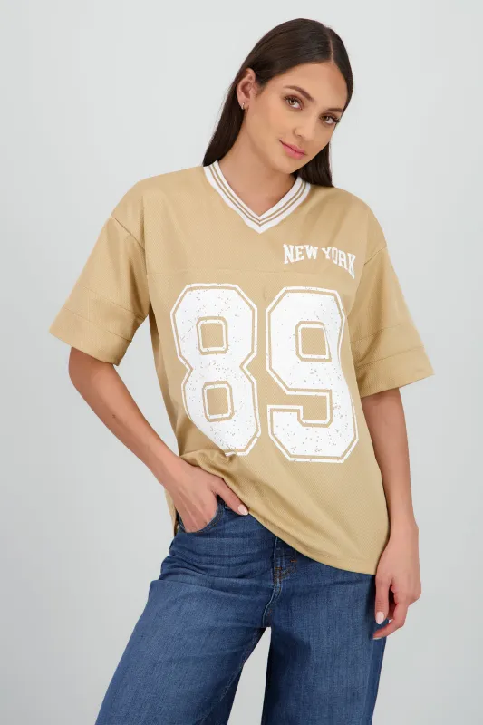 Playera oversize estampado numero sold by Shasa