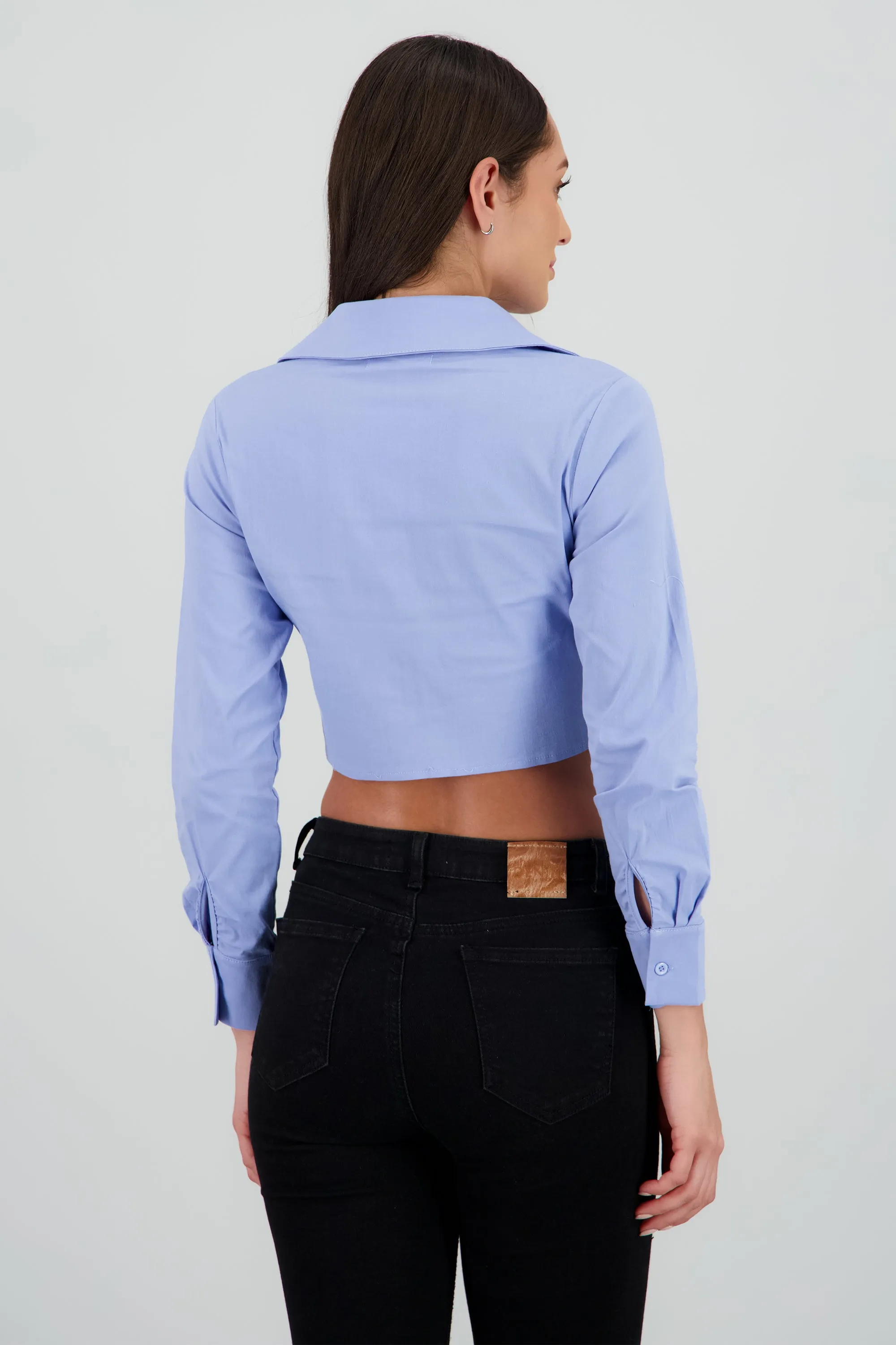 Camisa crop manga larga detalle pinzas sold by Shasa product image thumbnail 4