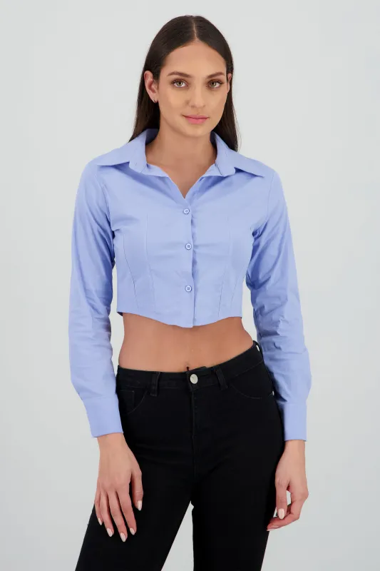 Camisa crop manga larga detalle pinzas sold by Shasa