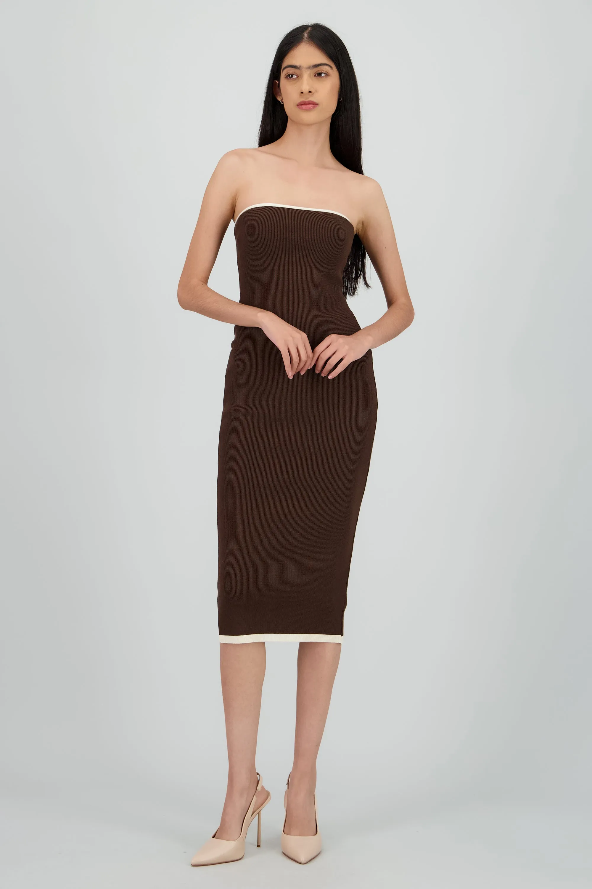 Vestido midi contraste sold by Shasa product image thumbnail 2