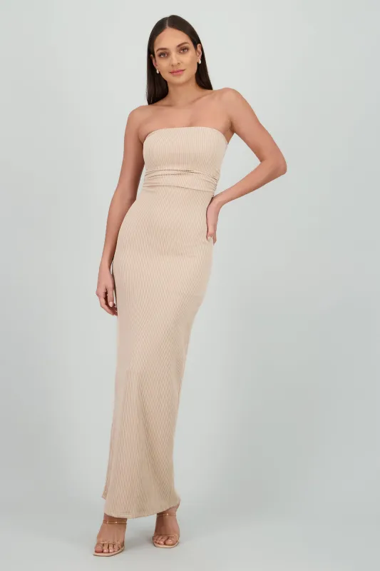 Vestido maxi tubo textura sold by Shasa