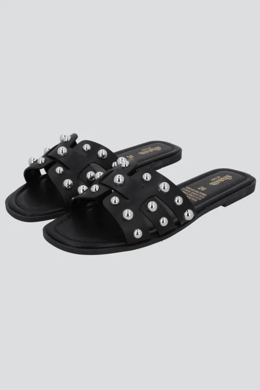 Sandalia greca mega studs sold by Shasa