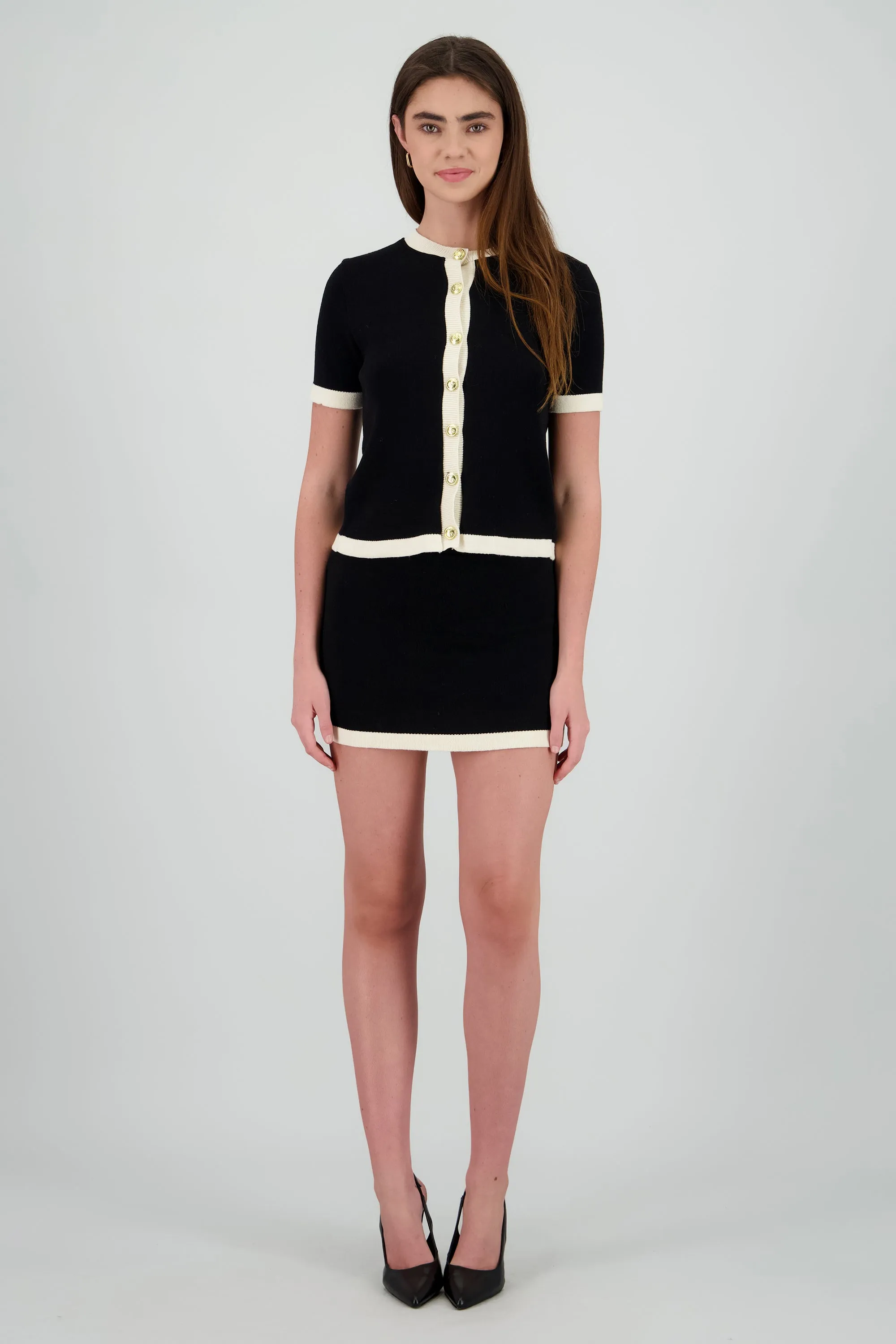 Knit mini falda contraste sold by Shasa