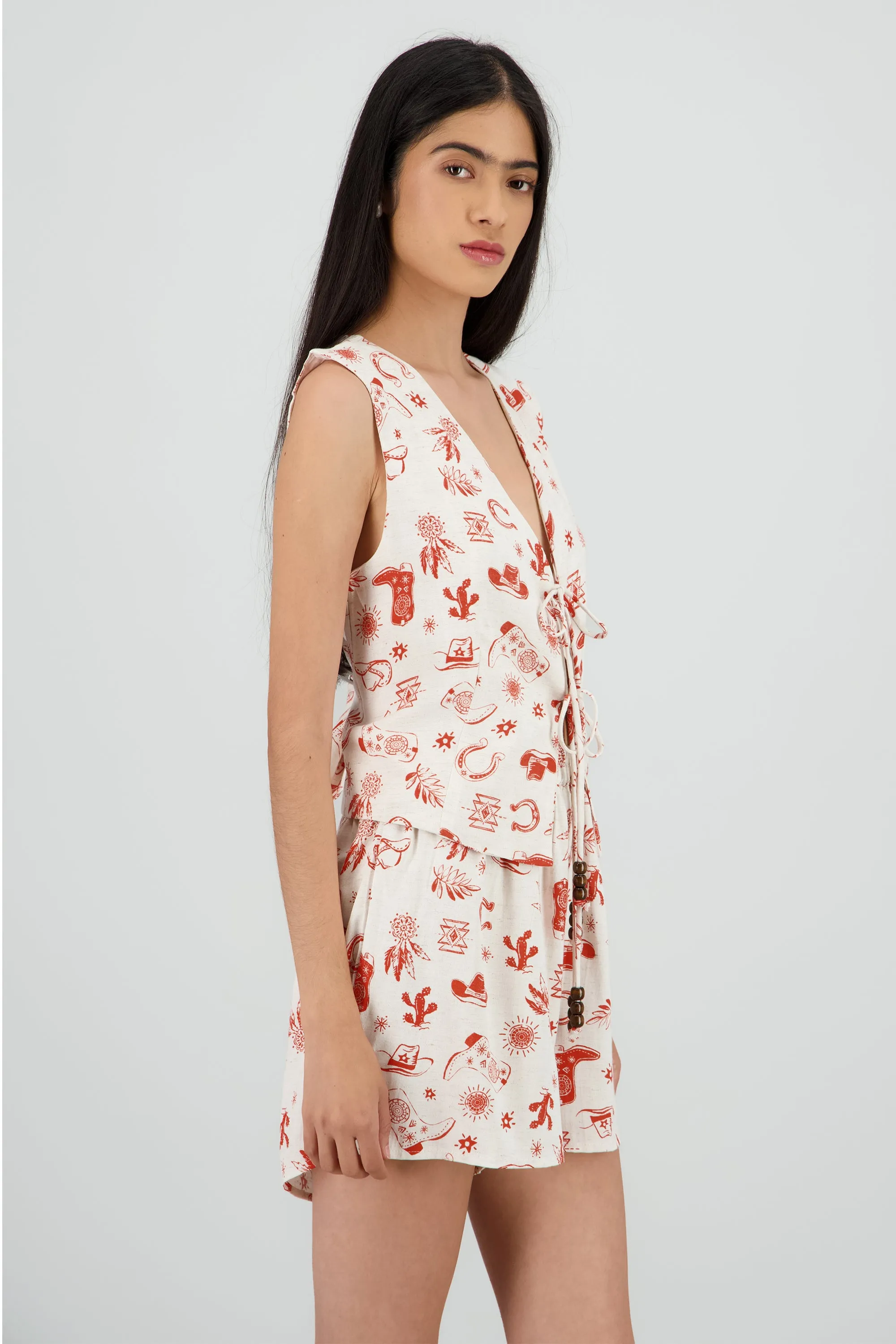 Chaleco amarre estampado vaquero sold by Shasa product image thumbnail 3