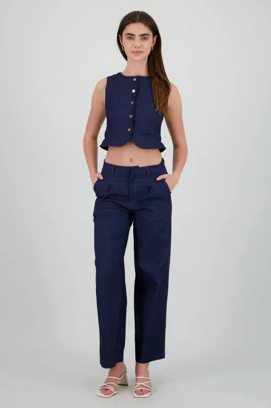 Pantalon amplio detalle pinzas sold by Shasa