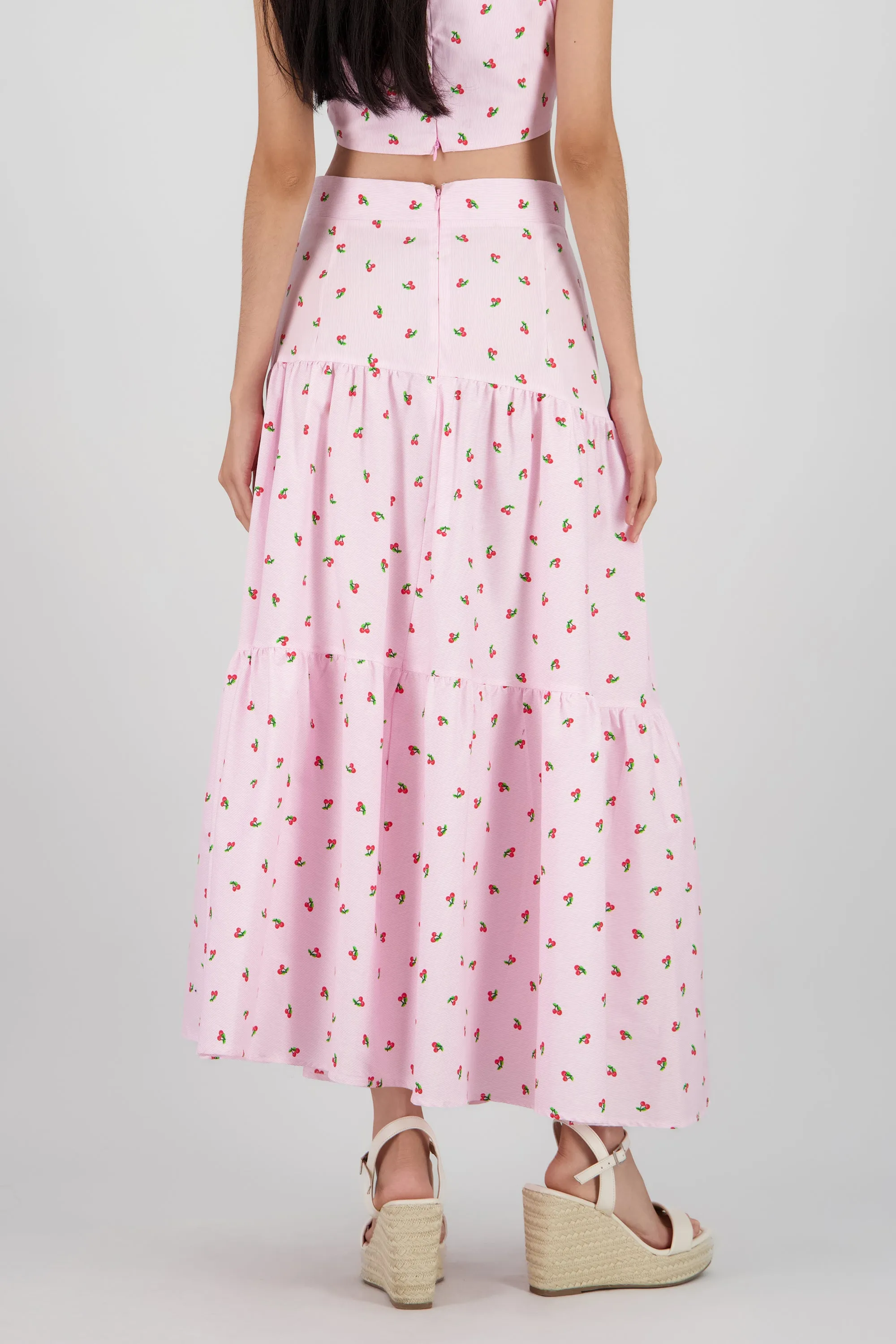 Falda midi olanes detalle frunces sold by Shasa product image thumbnail 4