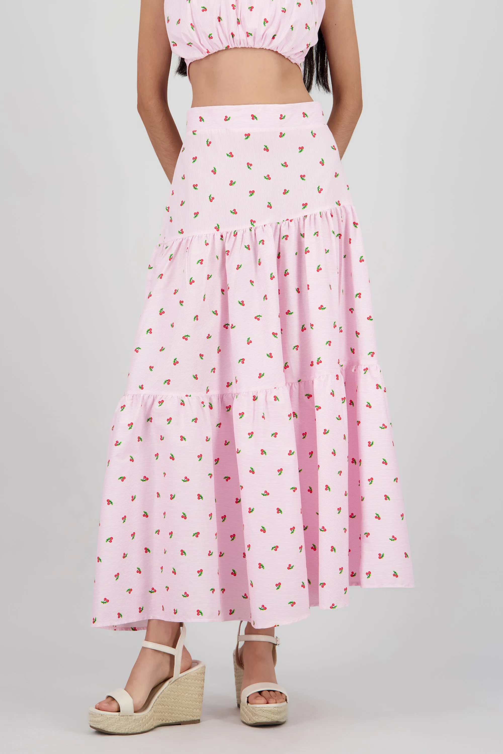 Falda midi olanes detalle frunces sold by Shasa product image thumbnail 2