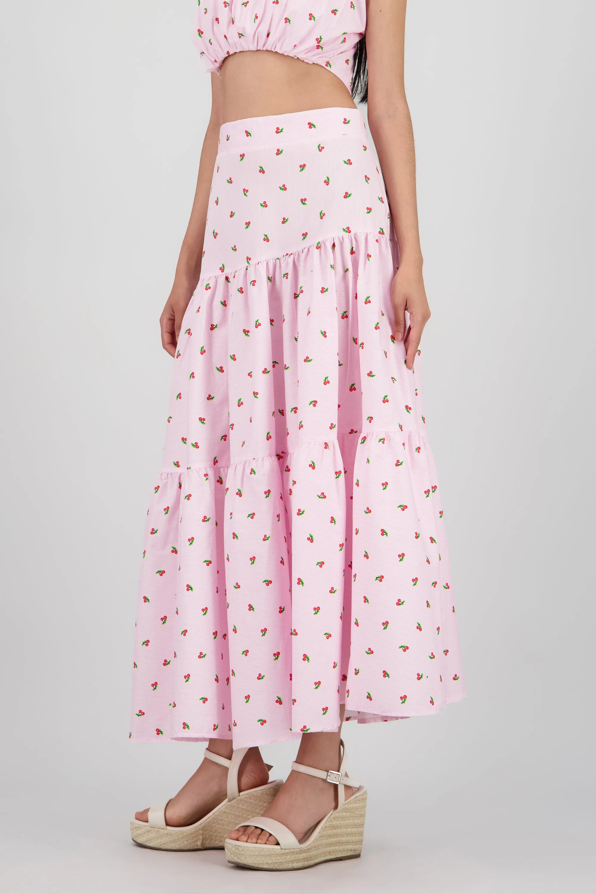 Falda midi olanes detalle frunces sold by Shasa product image thumbnail 3