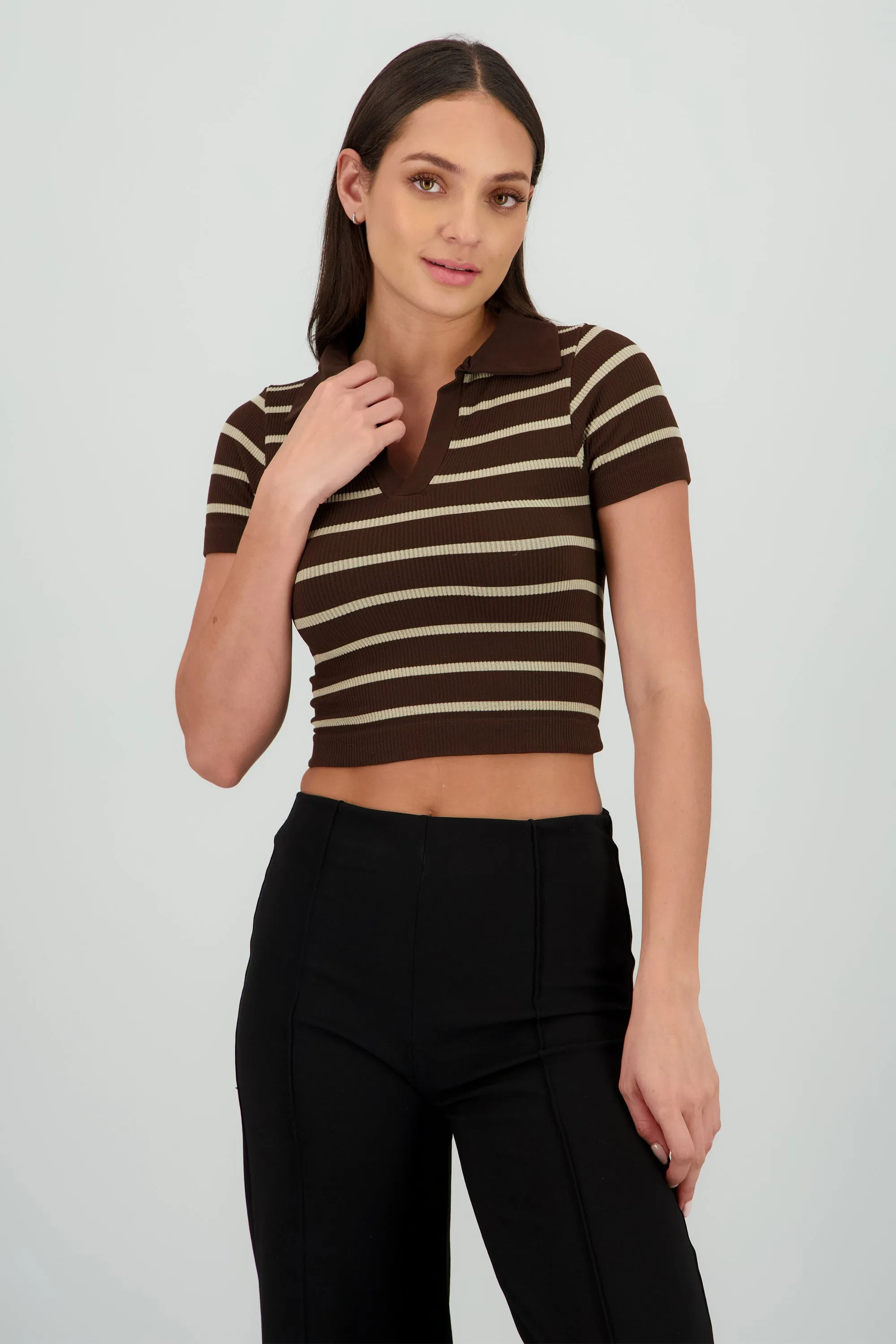 Top seamless rayas cuello polo sold by Shasa product image thumbnail 2