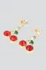 Aretes cerezas detalle hoja sold by Shasa